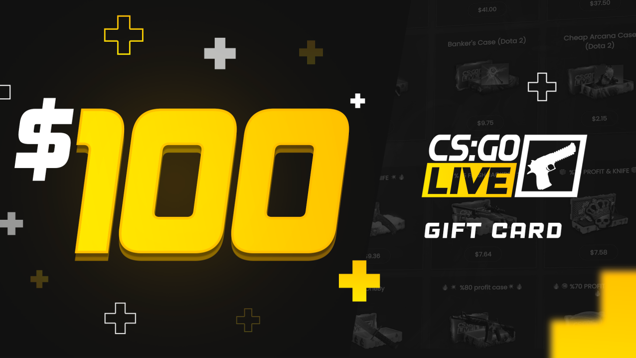 CSGOLive 100 USD Gift Card (117.15$)