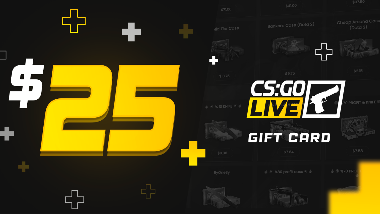 CSGOLive 25 USD Gift Card (29.29$)