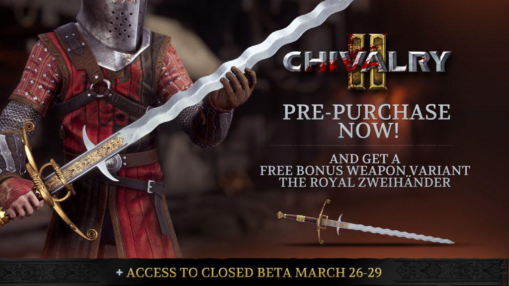 Chivalry 2 + Preorder Bonus Epic Games CD Key (11.29$)