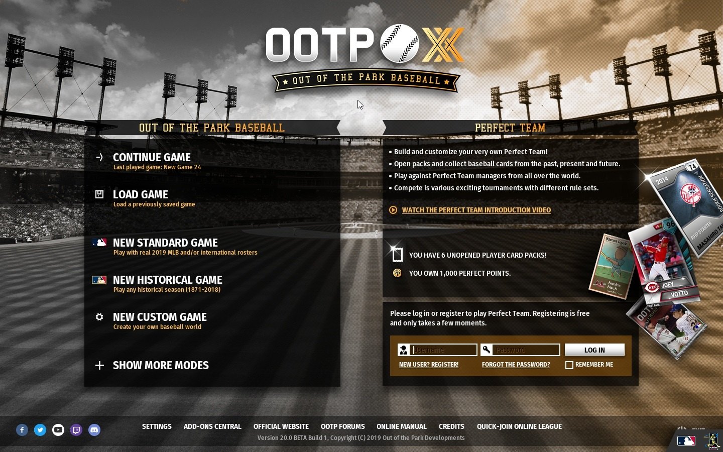 Out of the Park Baseball 20 Steam CD Key (120.58$)