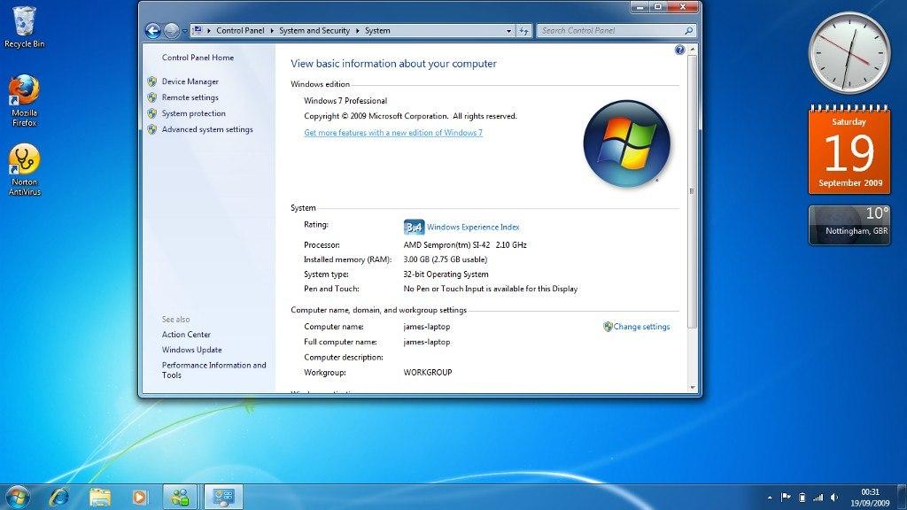 Windows 7 Professional OEM Key SP1 (23.72$)
