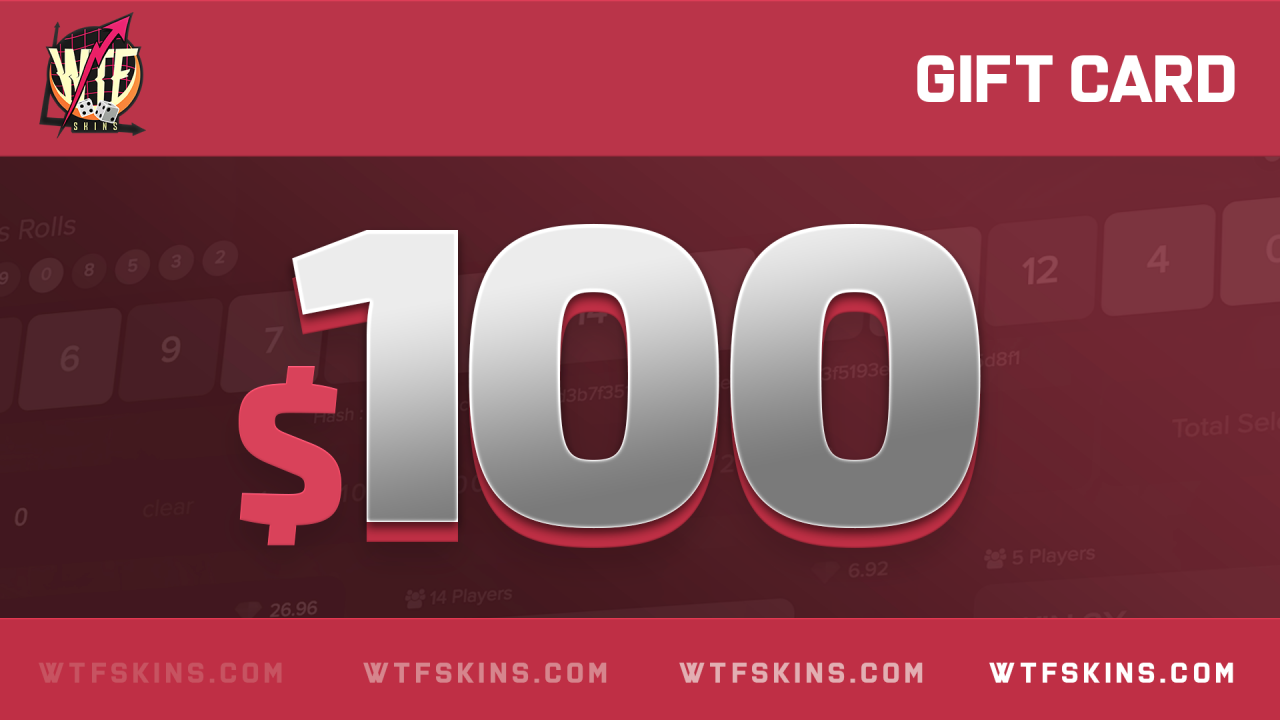 WTFSkins 100 USD Gift Card (117.15$)