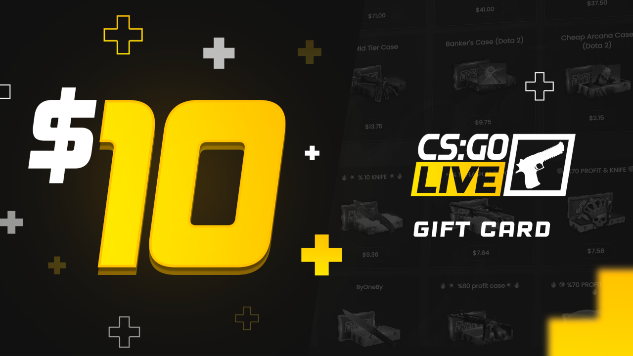 CSGOLive 10 USD Gift Card (11.72$)