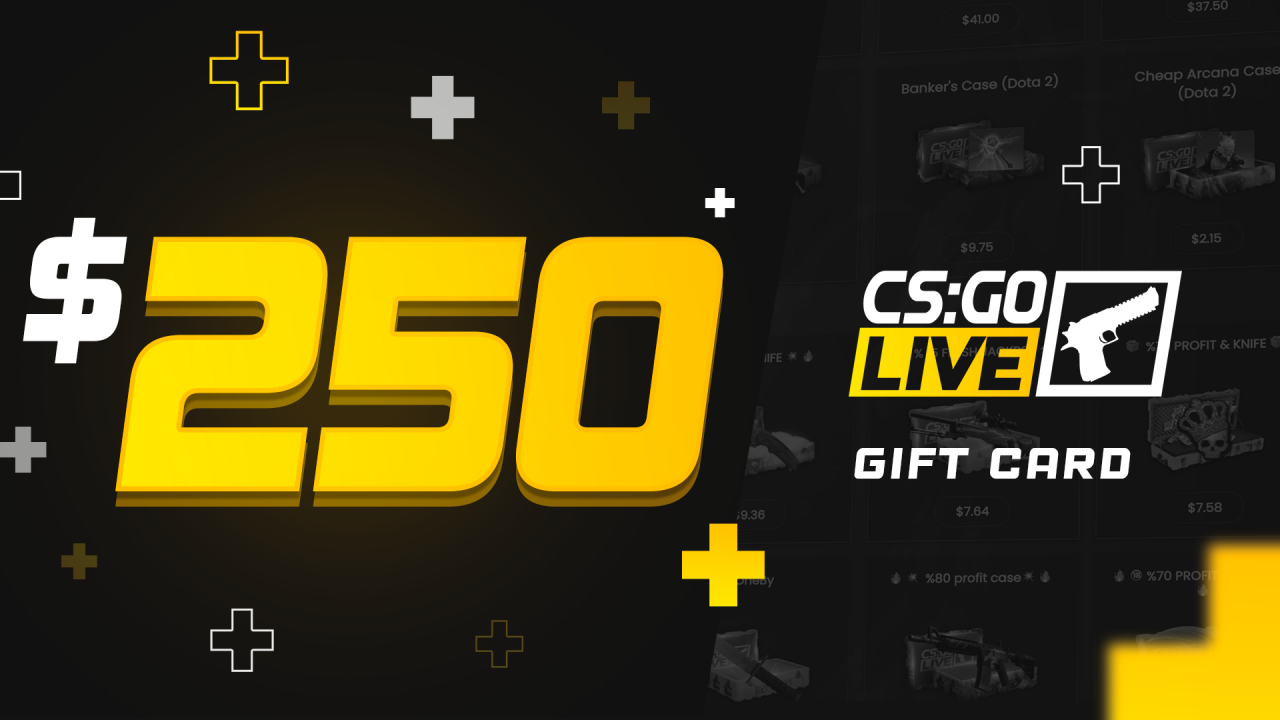 CSGOLive 250 USD Gift Card (292.89$)