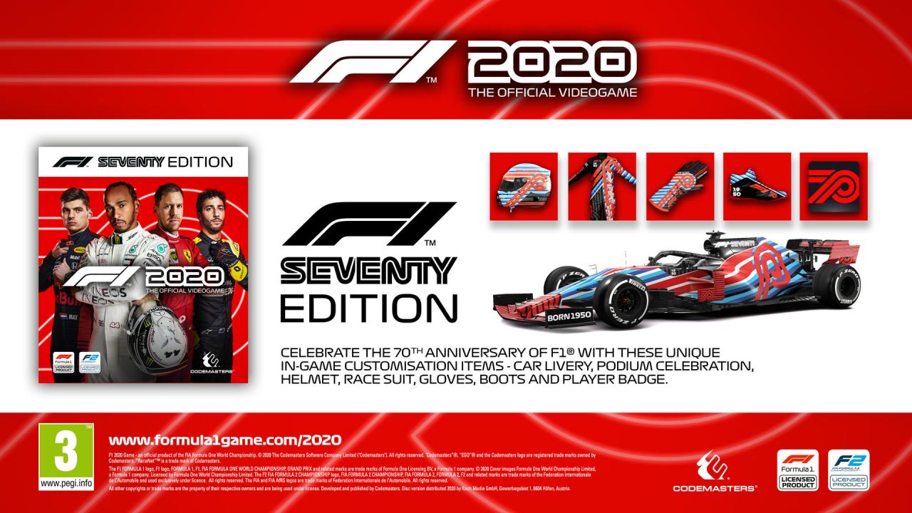 F1 2020 Seventy Edition Steam CD Key (57.54$)
