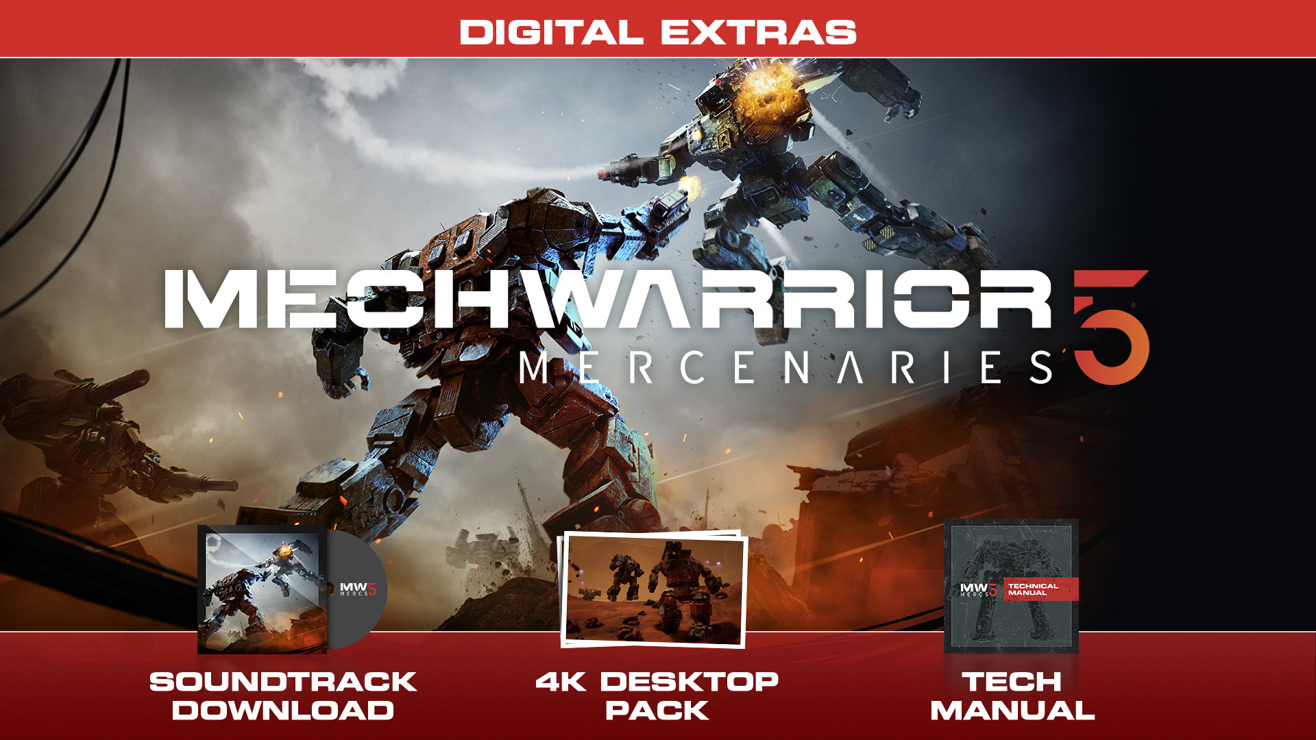 MechWarrior 5: Mercenaries - Digital Extras Content DLC Steam CD Key (7.89$)