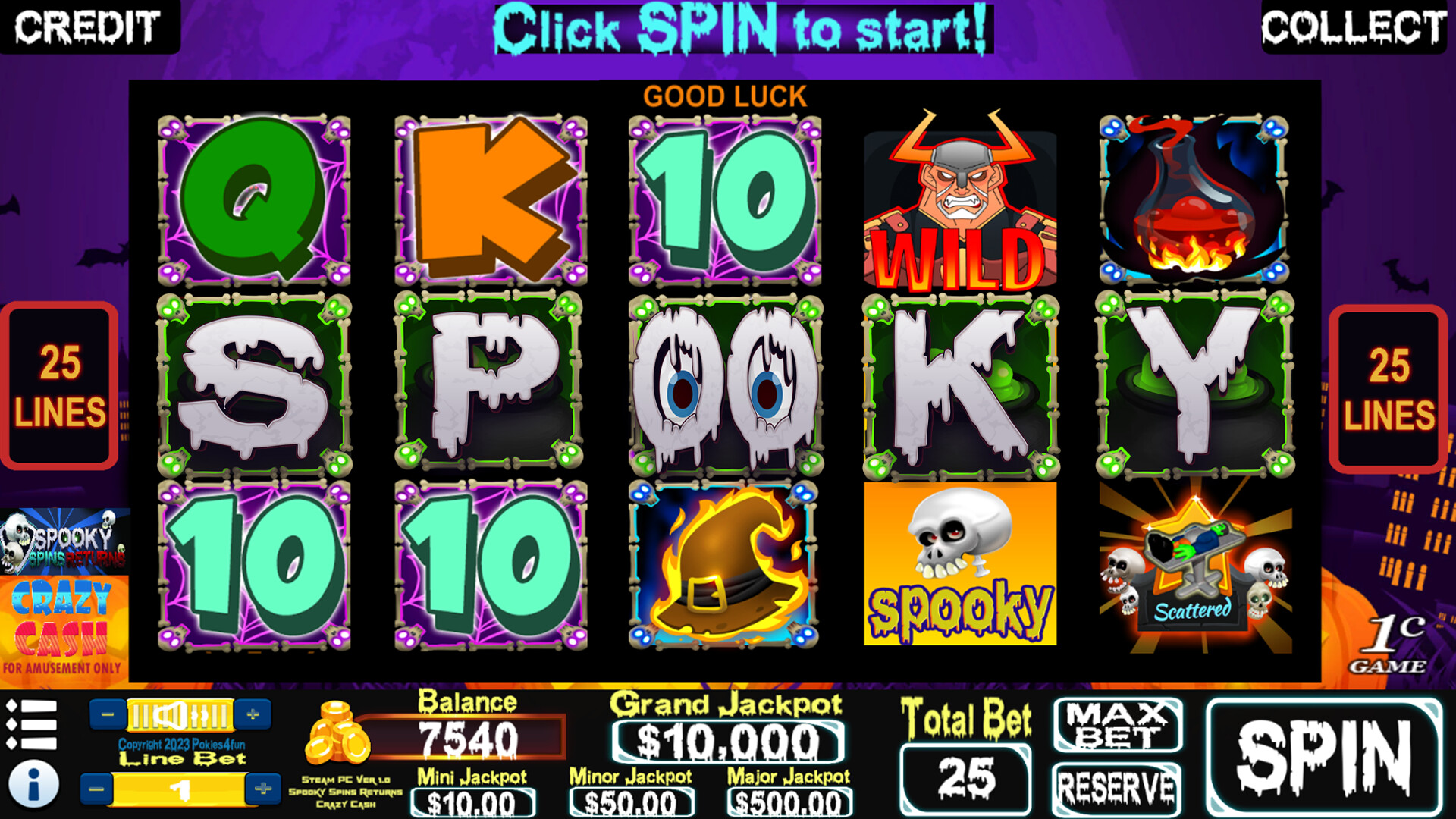 Spooky Spins Returns : Crazy Cash Edition - Slots Steam CD Key (9.79$)