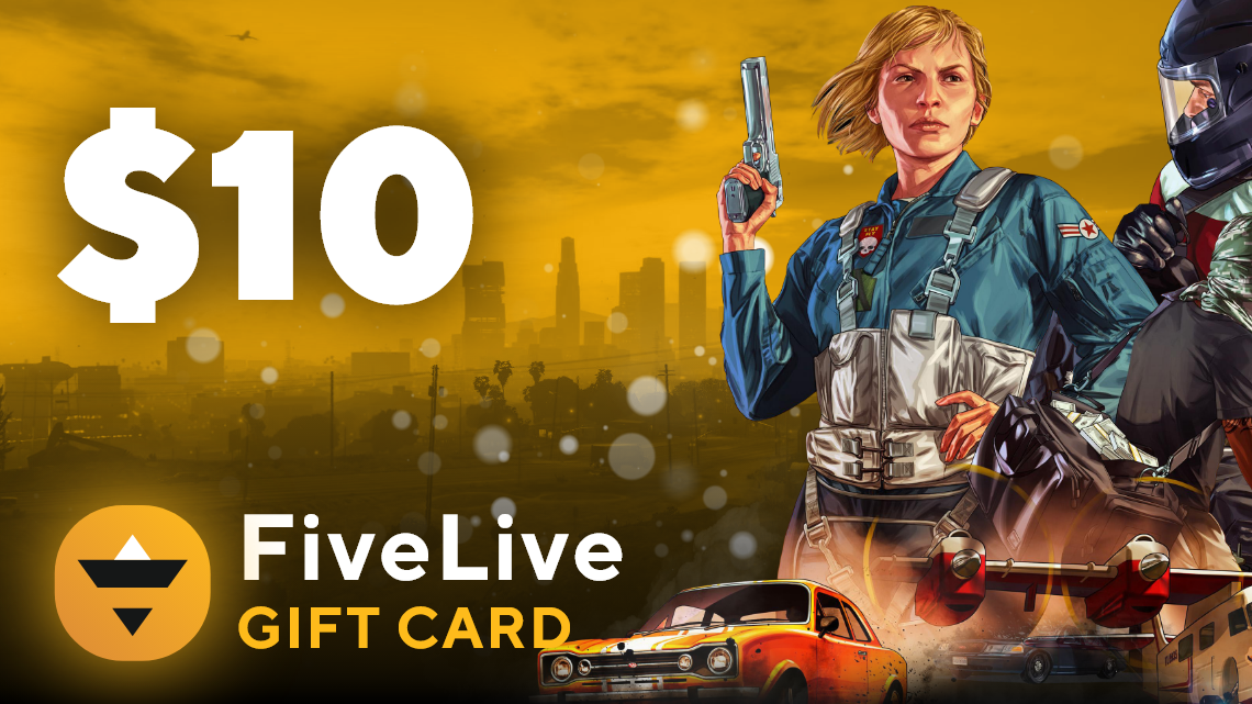 FiveLive $10 Gift Card (9.94$)