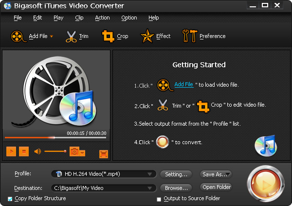 Bigasoft iTunes Video Converter PC CD Key (5.03$)