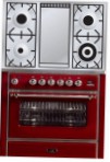 ILVE M-90FD-MP Red موقد المطبخ \ مميزات, صورة فوتوغرافية