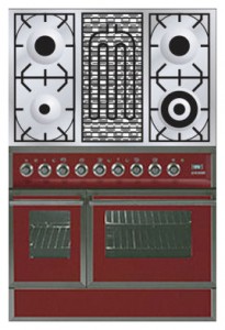 ILVE QDC-90BW-MP Burgundy Кухонная плита Фото, характеристики