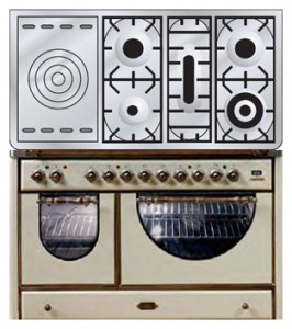 ILVE MCSA-120SD-VG Antique white Кухонная плита Фото, характеристики